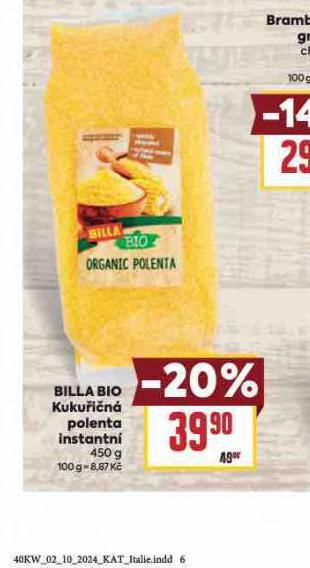 BILLA BIO KUKUIN POLENTA INSTANTN