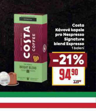 COSTA KVOV KAPSLE PRO NESPRESSO SIGNATURE BLEND ESPRESSO