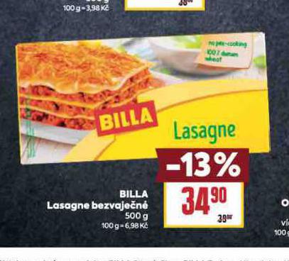 BILLA LASAGNE BEZVAJEN