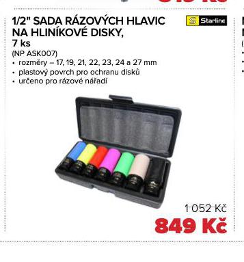 1/2" SADA RZOVCH HLAVIC NA HLINKOV DISKY