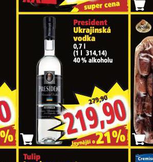 PRESIDENT UKRAJINSK VODKA