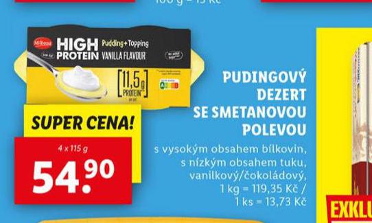 PUDINGOV DEZERT SE SMETANOVOU POLEVOU