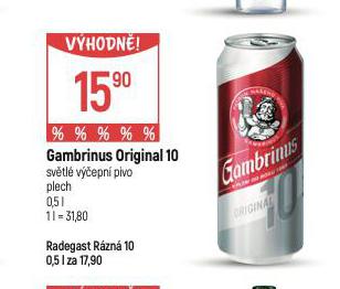 PIVO GAMBRINUS ORIGINL 10