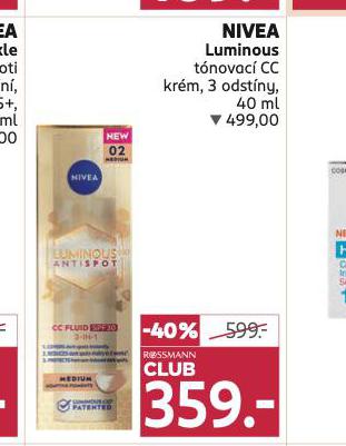 NIVEA LUMINOUS TNOVAC CC KRM