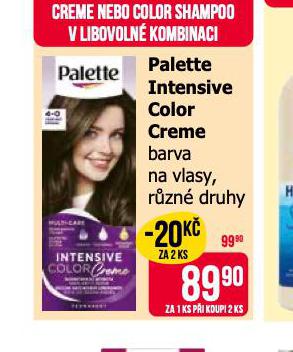 PALETTE INTESIVE COLOR CREME BARVA NA VLASY