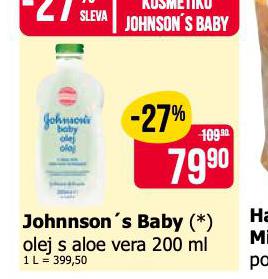 JOHNSONS BABY OLEJ S ALOE VERA