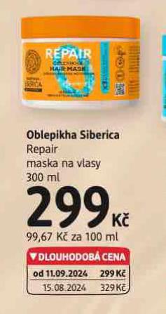 OBLEPIKHA SIBERICA REPAIR MASKA NA VLASY