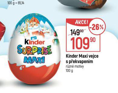 KINDER MAXI VEJCE S PEKVAPENM