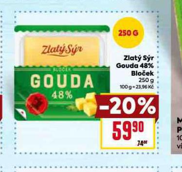 ZLAT SR GOUDA 48% BLOEK