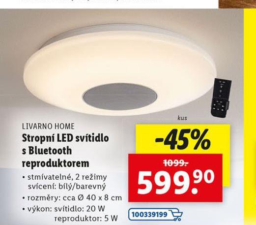 STROPN LED SVTIDLO S BLUETOOTH REPRODUKTOREM