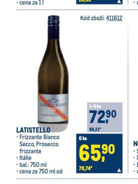 LATISTELLO PROSECCO FRIZZANTE