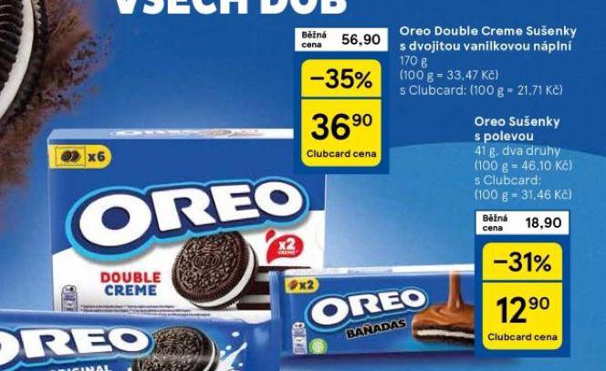 OREO DOUBLE CREME SUENKY S DVOJITOU VANILKOVOU NPLN