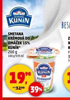 SMETANA KRMOV DO OMEK 15% KUNN