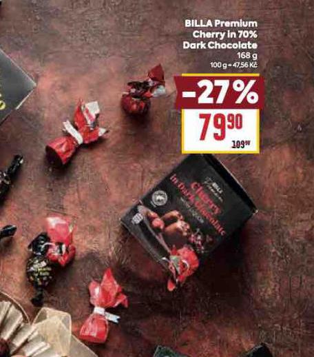 BILLA PREMIUM CHERRY IN 70% DARK CHOCOLATE