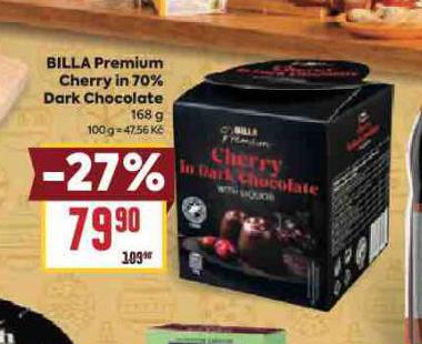 BILLA PREMIUM CHERRY IN 70% DARK CHOCOLATE