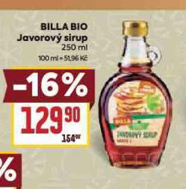 BILLA BIO JAVOROV SIRUP