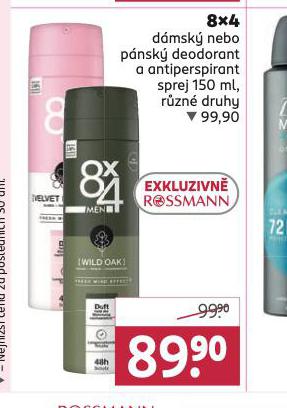 8x4 DEODORANT, ANTIPERSPIRANT