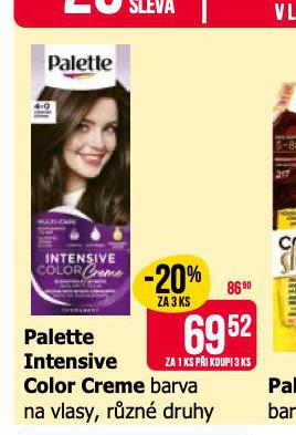 PALETTE INTENSIVE COLOR CREME BARVA NA VLASY