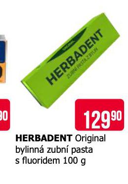 HERBADENT ORIGINAL BYLINN ZUBN PASTA S FLUORIDEM