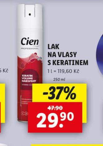 CIEN LAK NA VLASY S KERATINEM