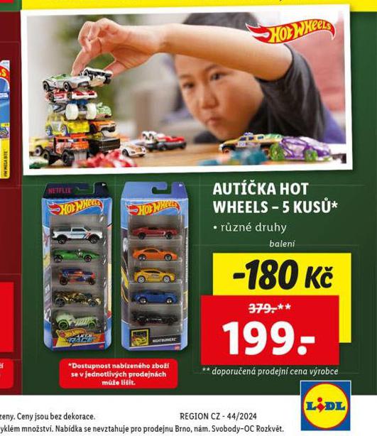 AUTKA HOT WHEELS 5 KUS