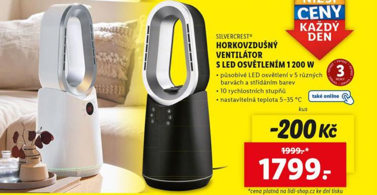 HORKOVZDUN VENTILTOR S LED OSVTLENM 1200 W