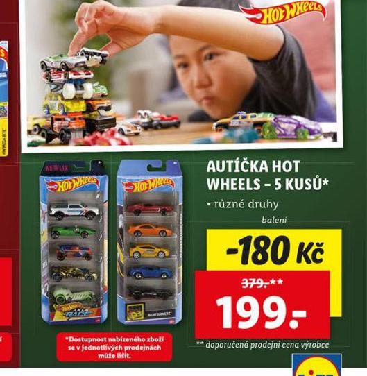 AUTKA HOT WHEELS 5 KUS