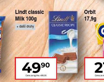 LINDT CLASSIC MILK