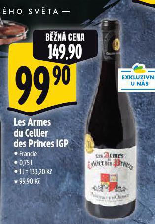 LES ARMES DU CELLIER DES PRINCES IGP