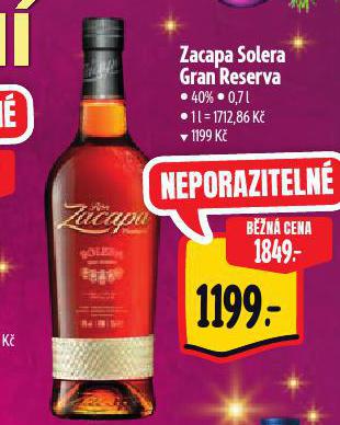 RON ZACAPA SOLERA GRAN RESERVA