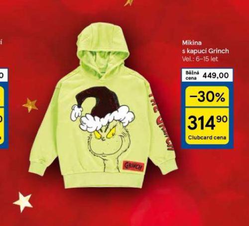 MIKINA S KAPUC GRINCH