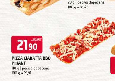 PIZZA CIABATTA BBQ PIKANT