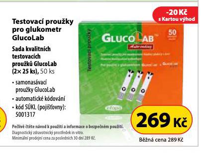 TESTOVAC PROUKY PRO GLUKOMETR GLUCOLAB