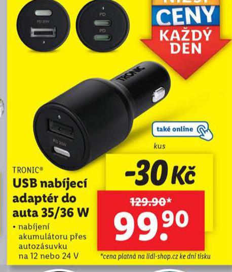 USB NABJEC ADAPTR DO AUTA 35/36 W