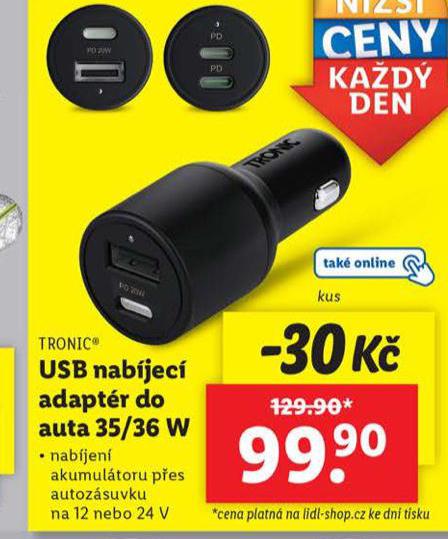 USB NABJEC ADAPTR DO AUTA 35/36 W