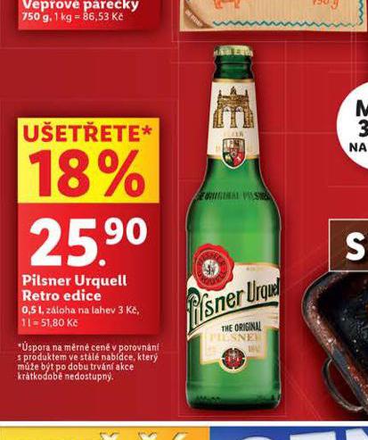 PIVO PILSNER URQUELL RETRO EDICE