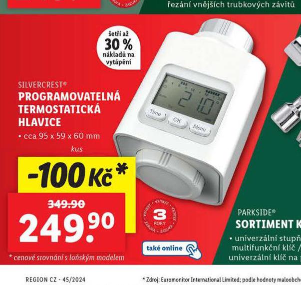 PROGAMOVATELN TERMOSTATICK HLAVICE