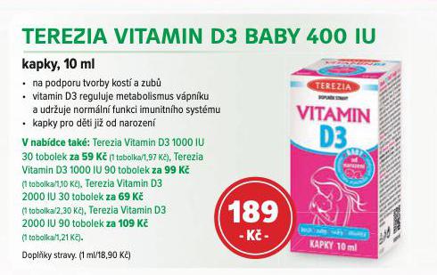 TEREZIA VITAMIN D3 BABY 400 IU