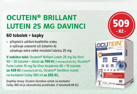 OCUTEIN BRILLANT LUTEIN 25 MG DAVINCI