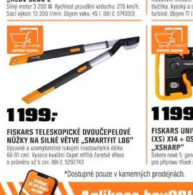 FISKARS TELESKOPICK DVOUEPELOV NَKY NA SILN VTVE