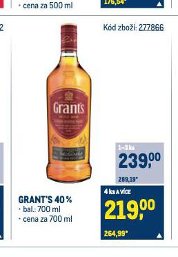 GRANT'S TRIPLE WOOD WHISKY