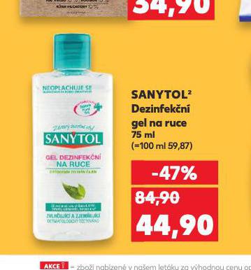 SANYTOL DEZINFEKN GEL NA RUCE