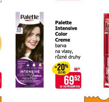 PALETTE INTENSIVE COLOR CREME BARVA NA VLASY