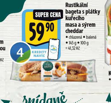 RUSTIKLN BAGETA S PLTKY KUECHO MASA A SREM CHEDDAR