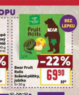 BEAR FRUIT ROLLS SUEN PLTKY, JABLKO