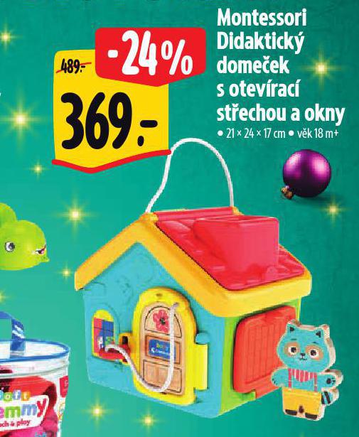 MONTESSORI DIDAKTICK DOMEEK S OTVRAC STECHOU A OKNY