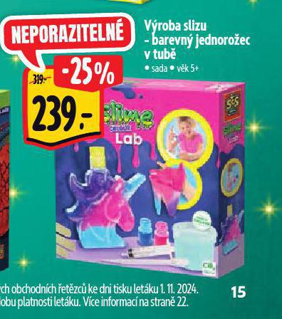 VROBA SLIZU - BAREVN JEDNOROEC V TUB