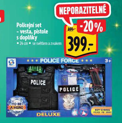 POLICEJN SET - VESTA, PISTOLE S DOPLKY