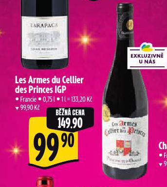 LES ARMES DU CELLIER DES PRINCES IGP