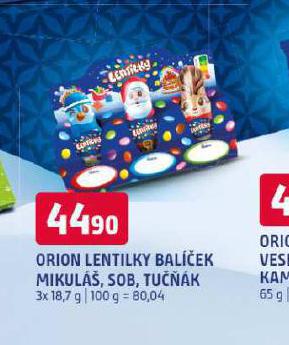 ORION LENTILKY BALEK MIKUL, SOB, TUK